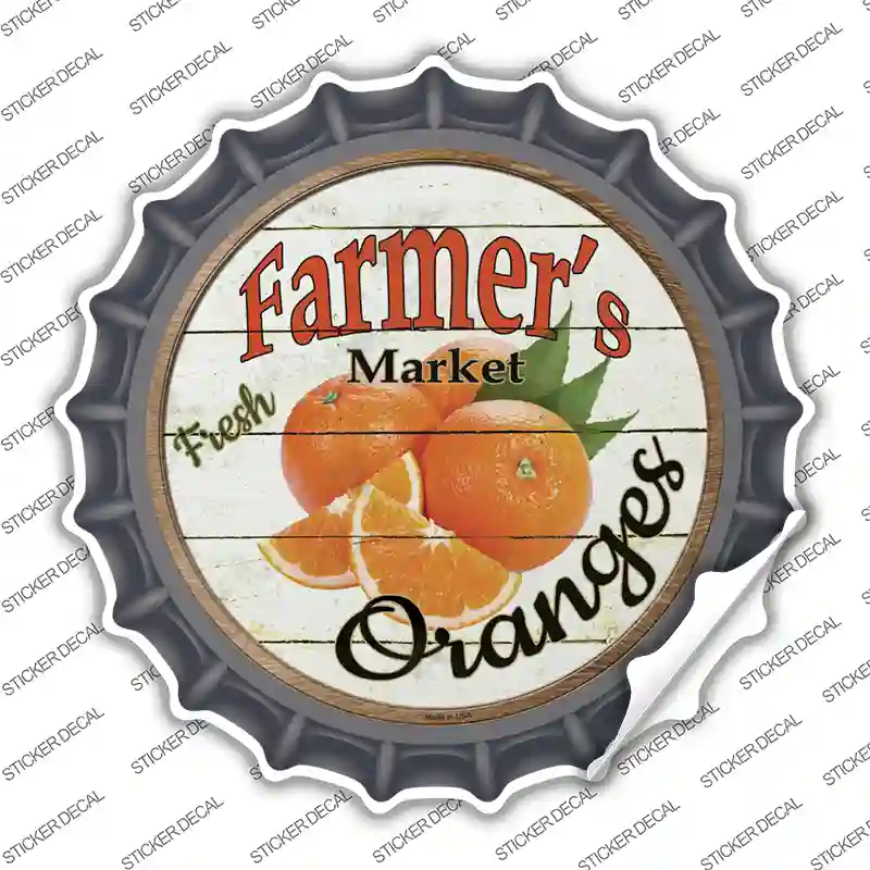 Farmers Market Oranges Novelty Bottle Cap Sticker Decal
