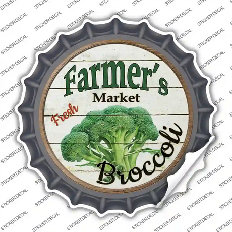 Farmers Market Broccoli Novelty Bottle Cap Sticker Decal