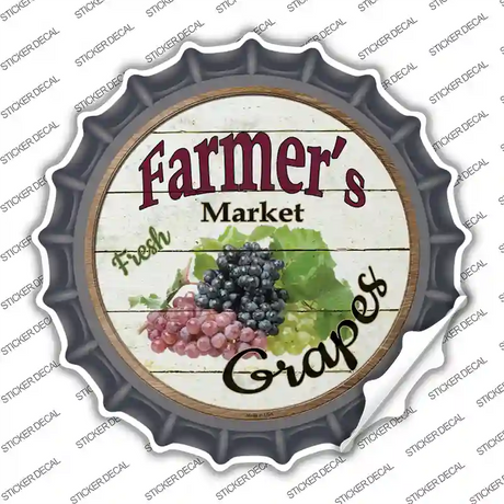 Farmers Market Grapes Novelty Bottle Cap Sticker Decal