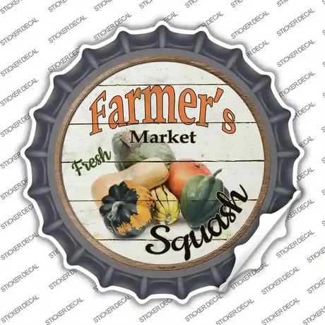 Farmers Market Squash Novelty Bottle Cap Sticker Decal