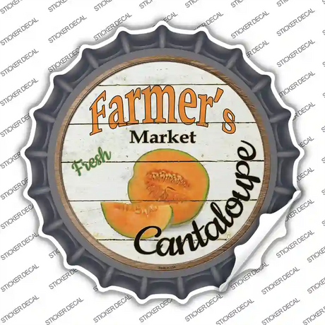 Farmers Market Cantaloupe Novelty Bottle Cap Sticker Decal