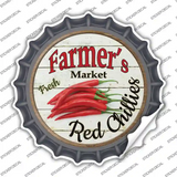 Farmers Market Red Chillies Novelty Bottle Cap Sticker Decal