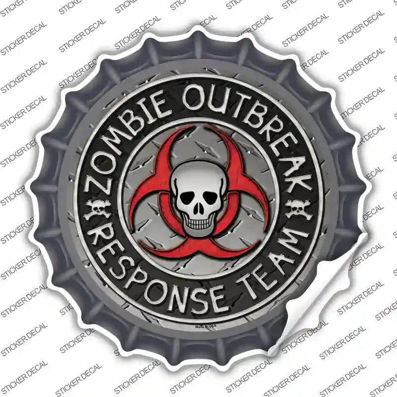 Zombie Outbreak Novelty Bottle Cap Sticker Decal