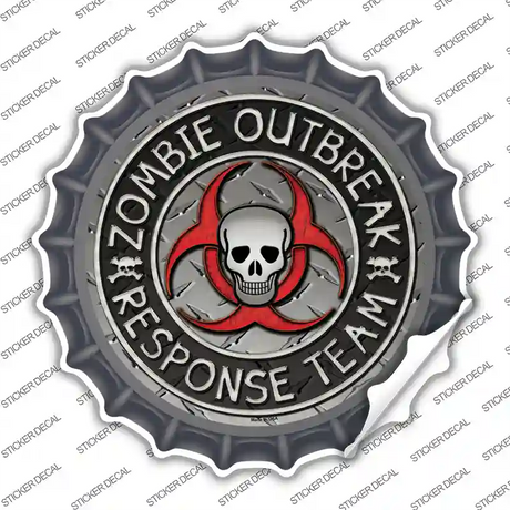 Zombie Outbreak Novelty Bottle Cap Sticker Decal