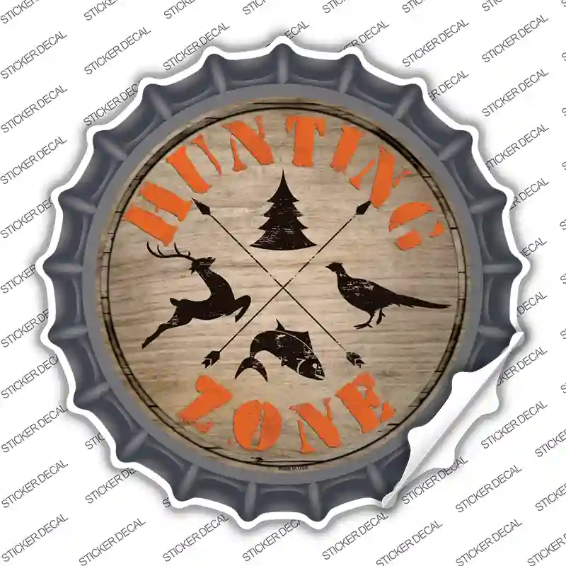 Hunting Zone Novelty Bottle Cap Sticker Decal
