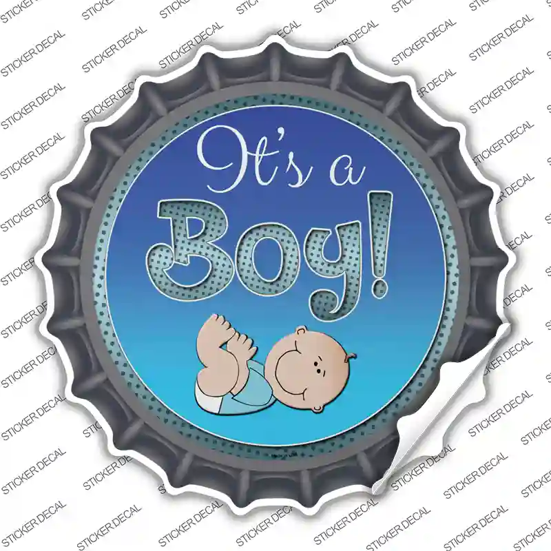 Its A Boy Novelty Bottle Cap Sticker Decal