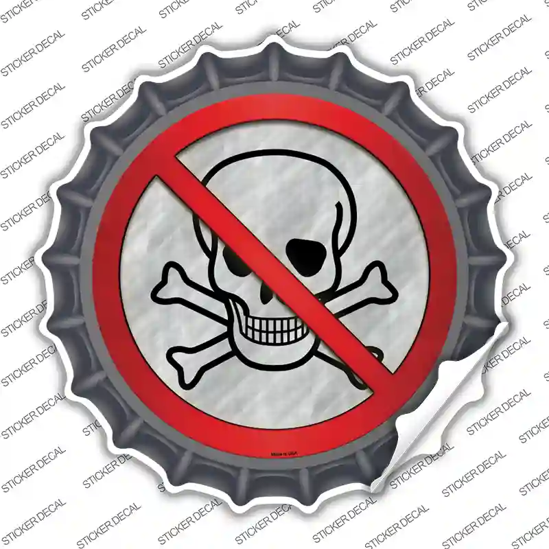 No Skull Novelty Bottle Cap Sticker Decal