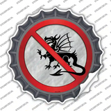 No Dragons Novelty Bottle Cap Sticker Decal