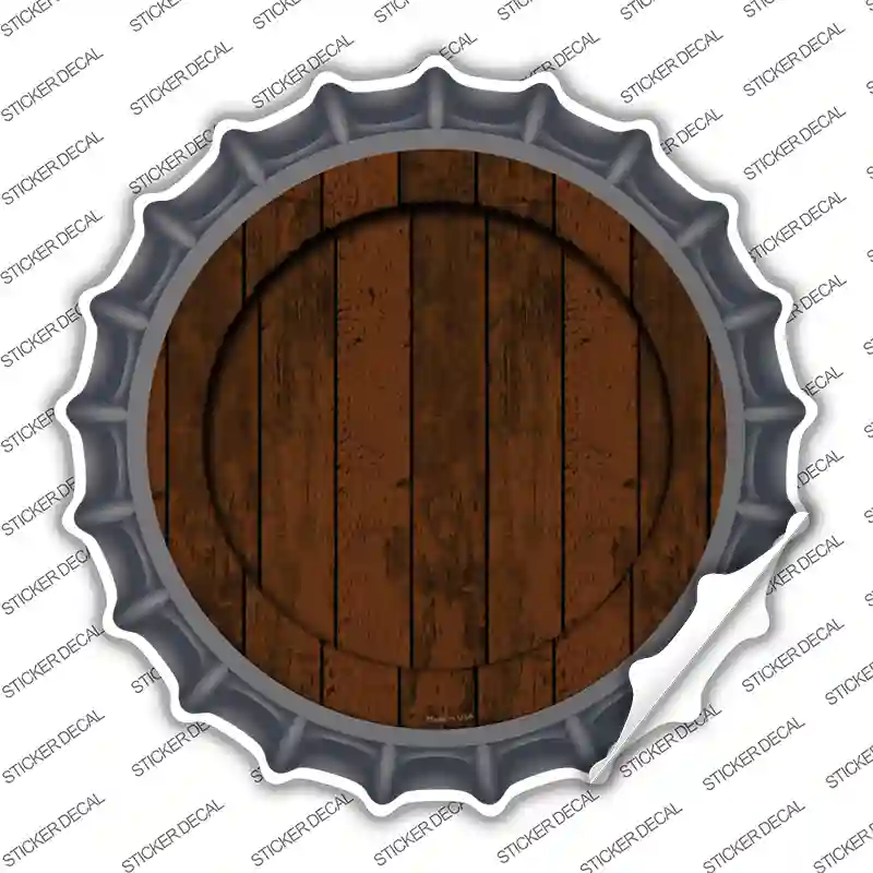 Wooden Background Novelty Bottle Cap Sticker Decal