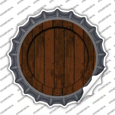 Wooden Background Novelty Bottle Cap Sticker Decal