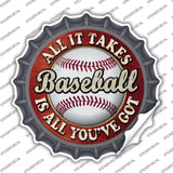 Baseball Novelty Bottle Cap Sticker Decal