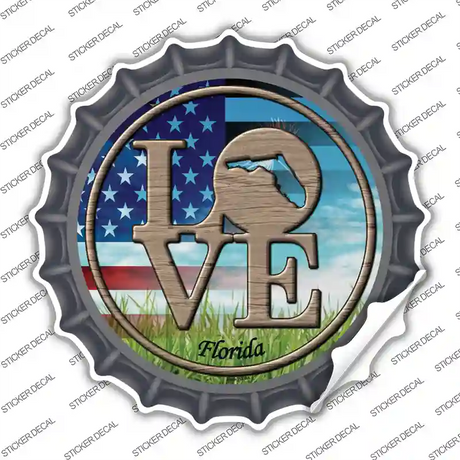 Love Florida Novelty Bottle Cap Sticker Decal