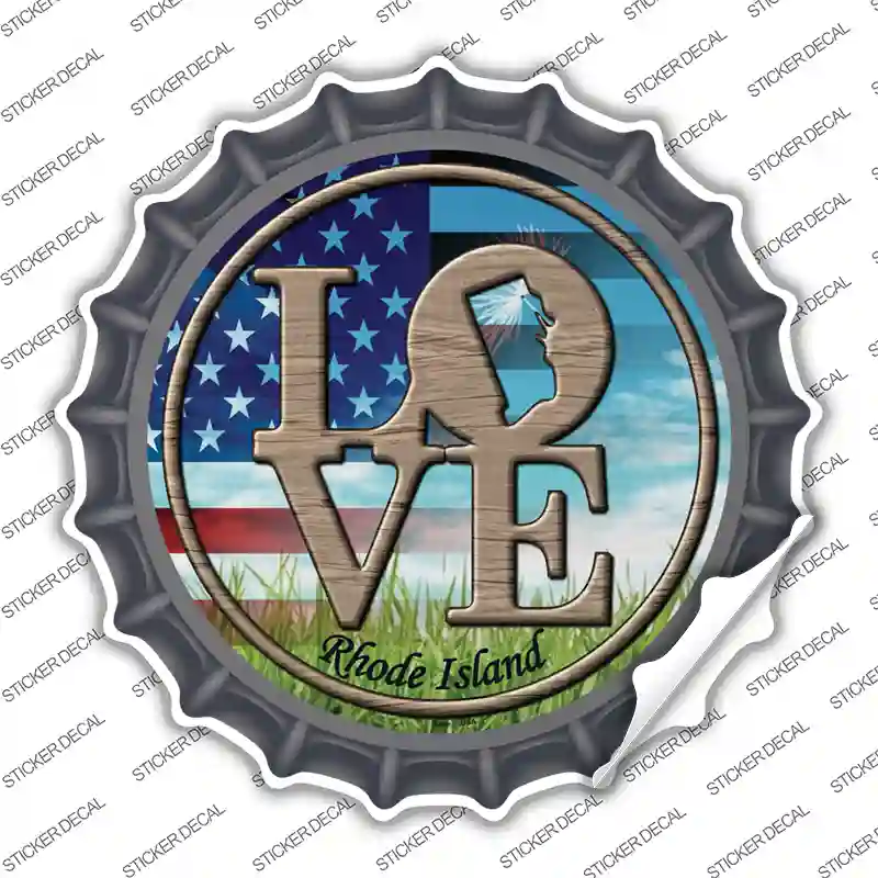 Love Rhode Island Novelty Bottle Cap Sticker Decal