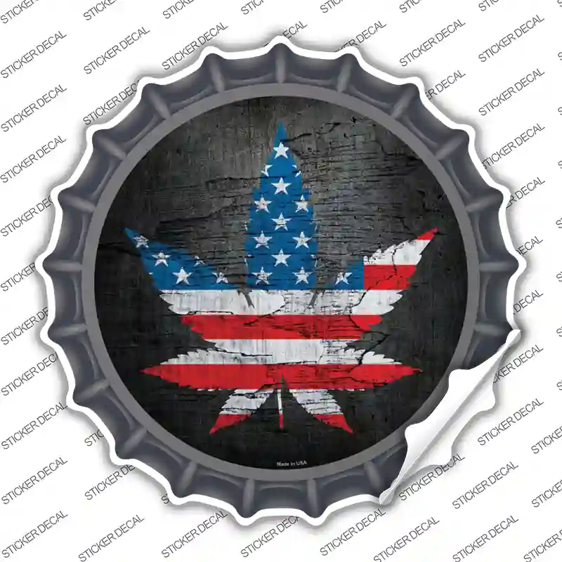 American Pot Novelty Bottle Cap Sticker Decal