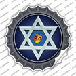 Hanukkah Star And Dreidel Novelty Bottle Cap Sticker Decal