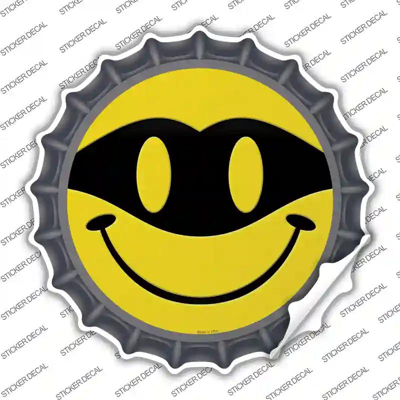 Masked Smile Novelty Bottle Cap Sticker Decal