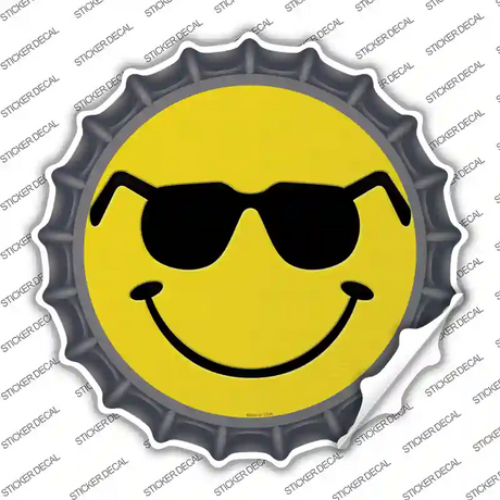 Shades Smile Novelty Bottle Cap Sticker Decal