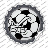 Angry Soccer Ball Novelty Bottle Cap Sticker Decal