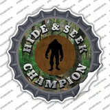 Hide and Seek Champion Bigfoot Novelty Bottle Cap Sticker Decal