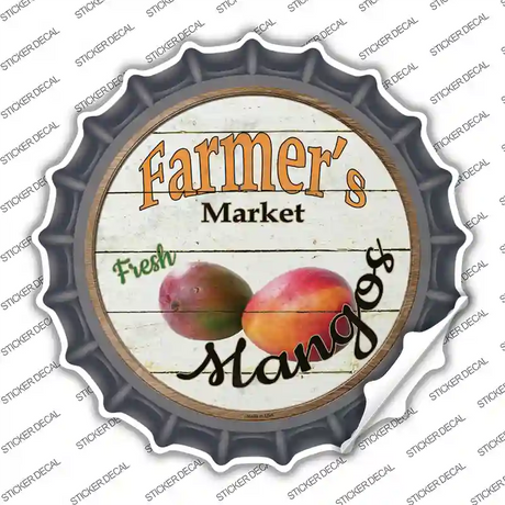 Farmers Market Mangos Novelty Bottle Cap Sticker Decal