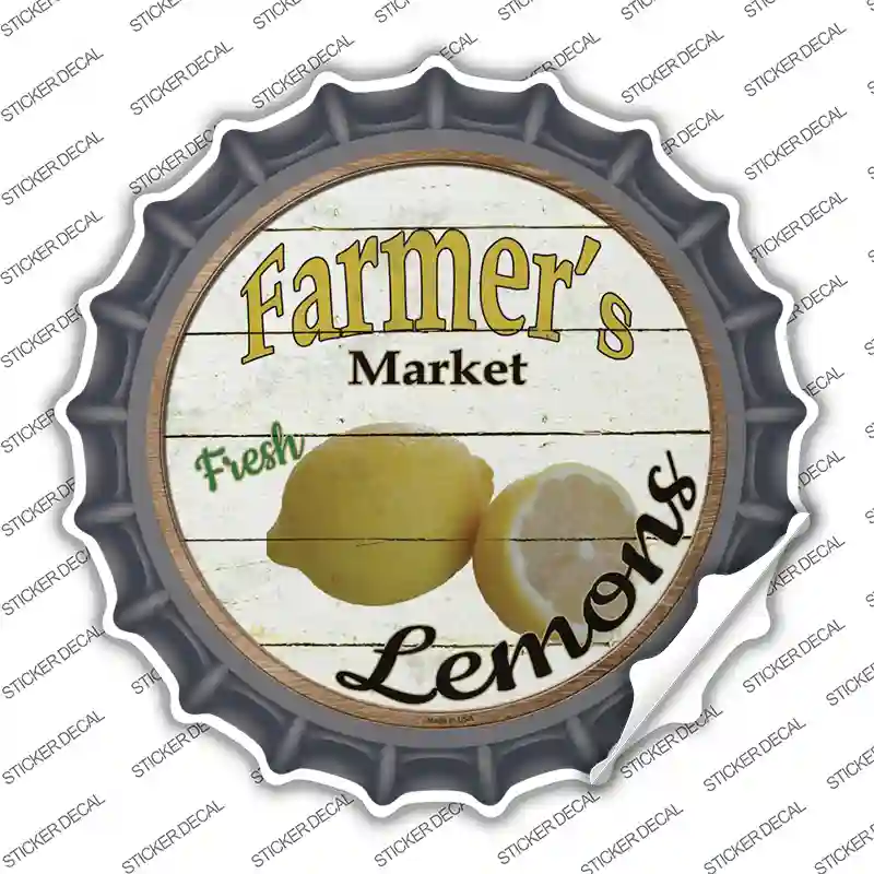 Farmers Market Lemons Novelty Bottle Cap Sticker Decal