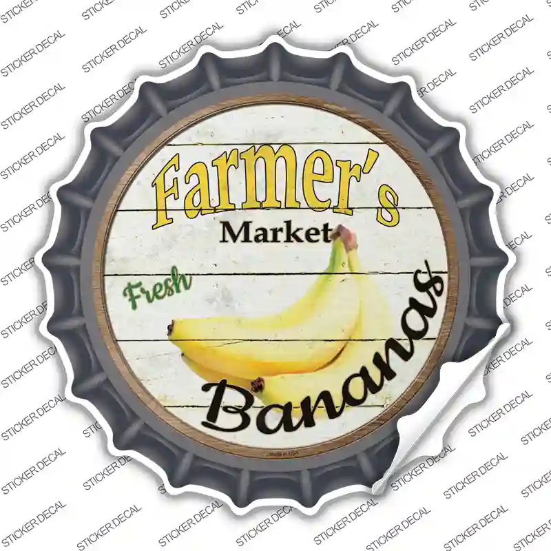 Farmers Market Bananas Novelty Bottle Cap Sticker Decal