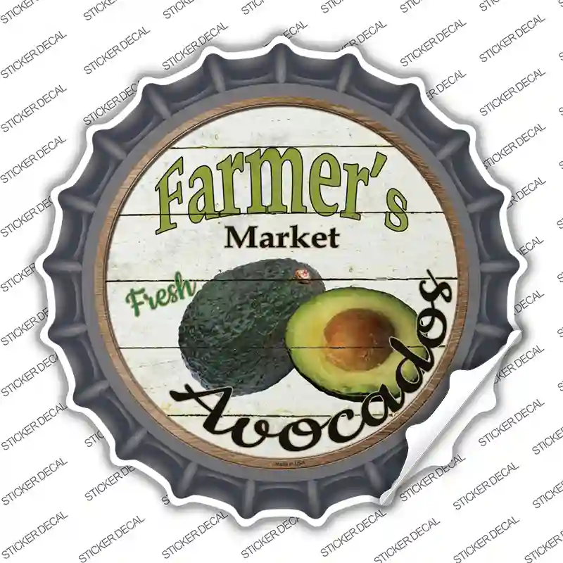 Farmers Market Avocados Novelty Bottle Cap Sticker Decal