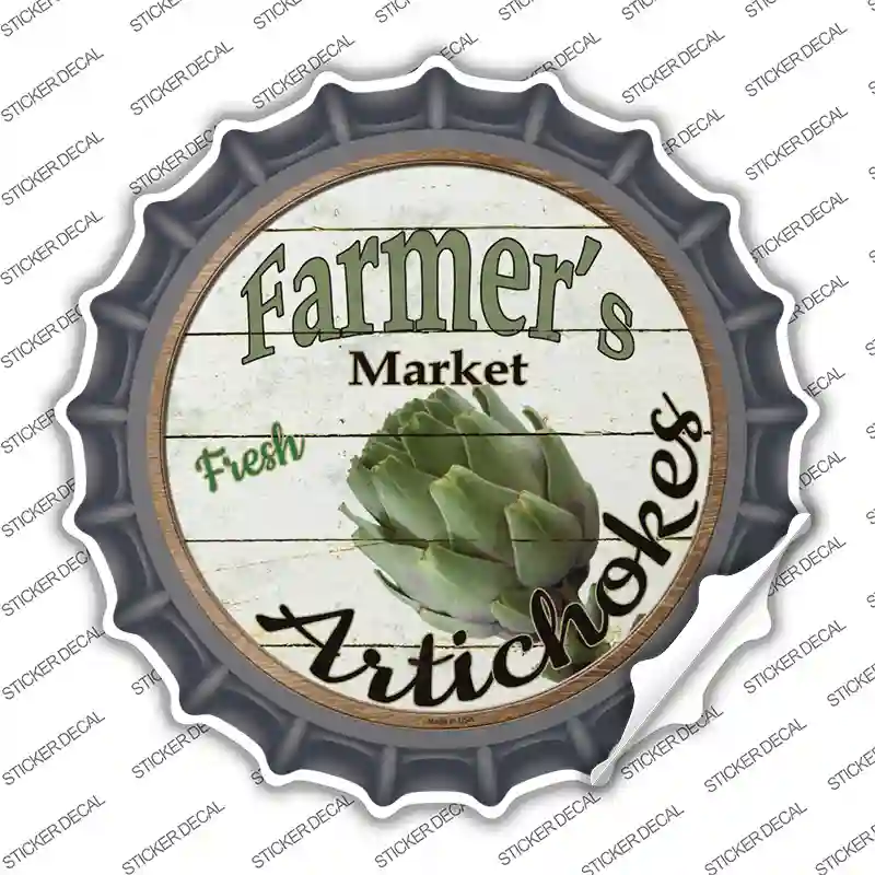 Farmers Market Artichokes Novelty Bottle Cap Sticker Decal