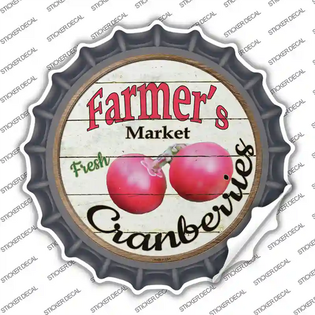 Farmers Market Cranberries Novelty Bottle Cap Sticker Decal