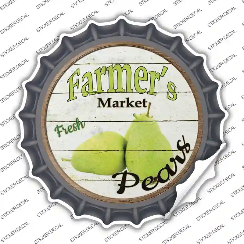 Farmers Market Pears Novelty Bottle Cap Sticker Decal