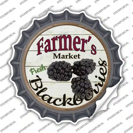 Farmers Market Black Berries Novelty Bottle Cap Sticker Decal