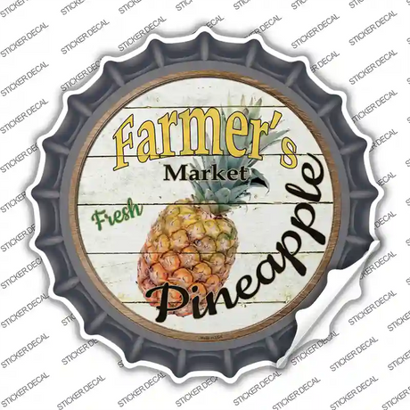 Farmers Market Pineapple Novelty Bottle Cap Sticker Decal