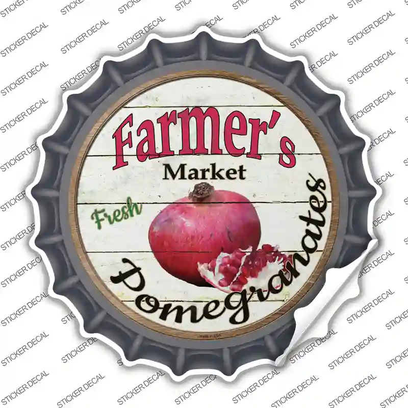 Farmers Market Pomegranates Novelty Bottle Cap Sticker Decal