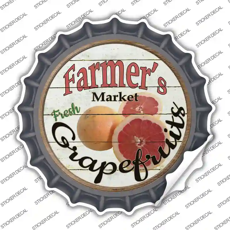 Farmers Market Grapefruits Novelty Bottle Cap Sticker Decal