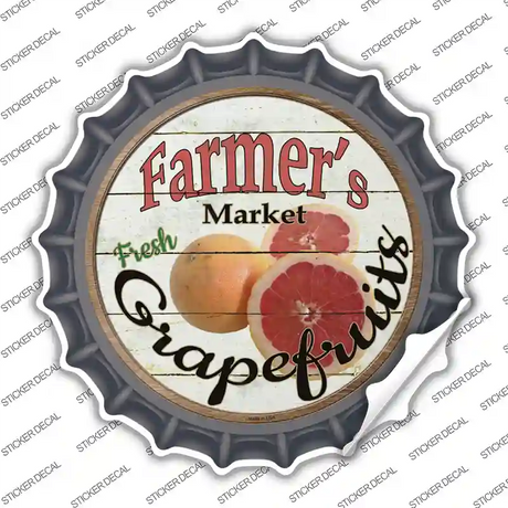 Farmers Market Grapefruits Novelty Bottle Cap Sticker Decal