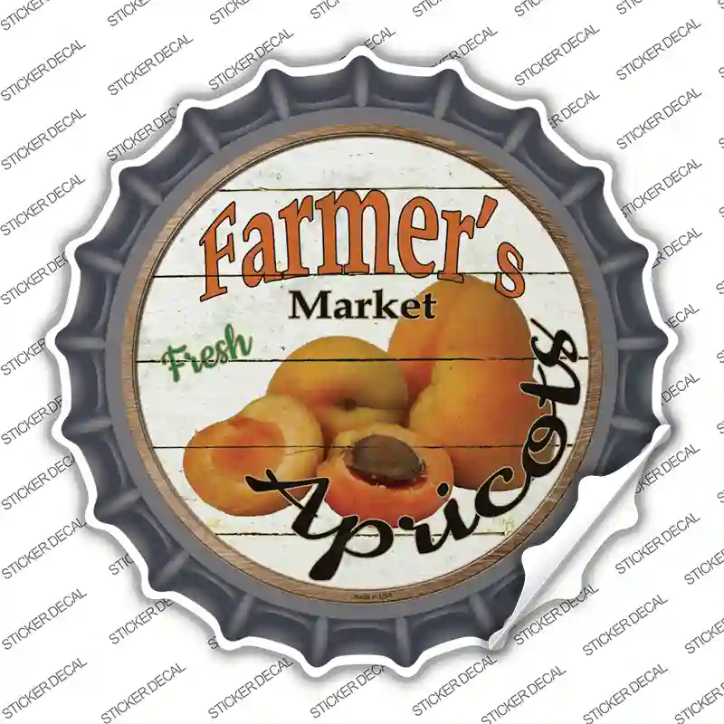 Farmers Market Apricots Novelty Bottle Cap Sticker Decal