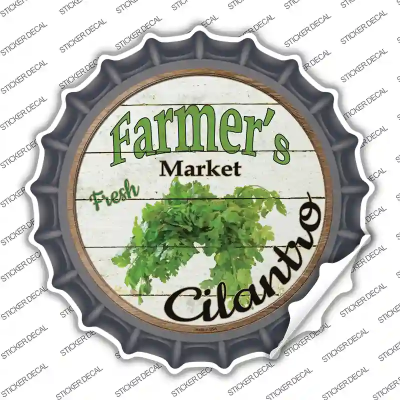 Farmers Market Cilantro Novelty Bottle Cap Sticker Decal