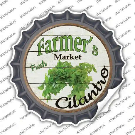 Farmers Market Cilantro Novelty Bottle Cap Sticker Decal