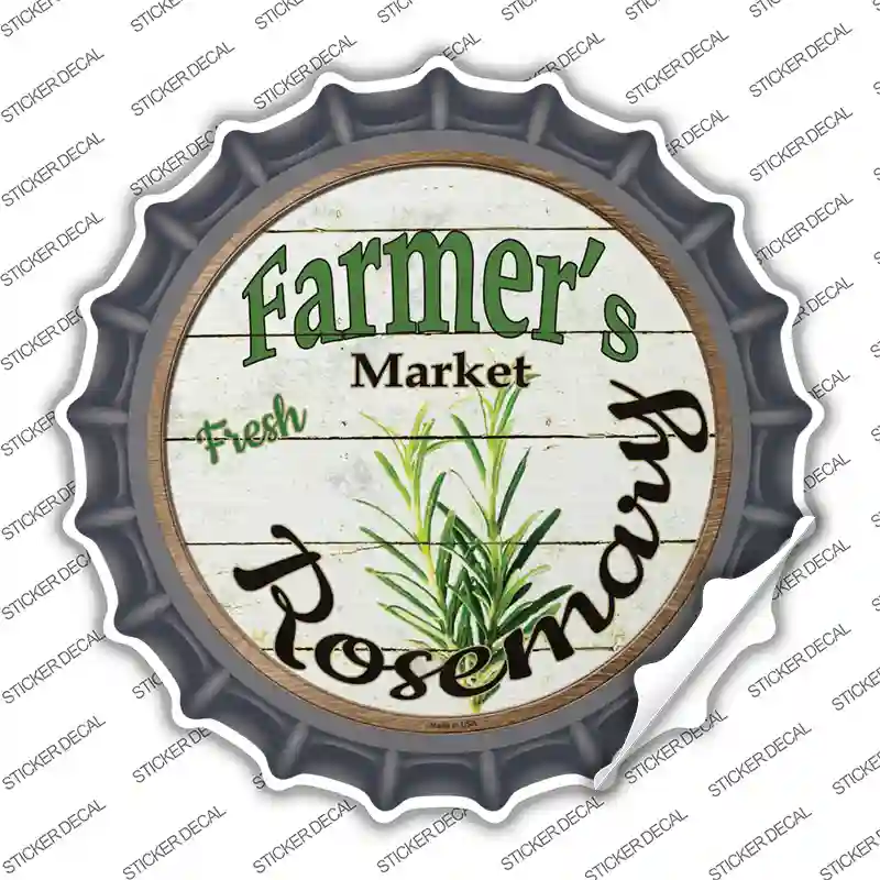 Farmers Market Rosemary Novelty Bottle Cap Sticker Decal