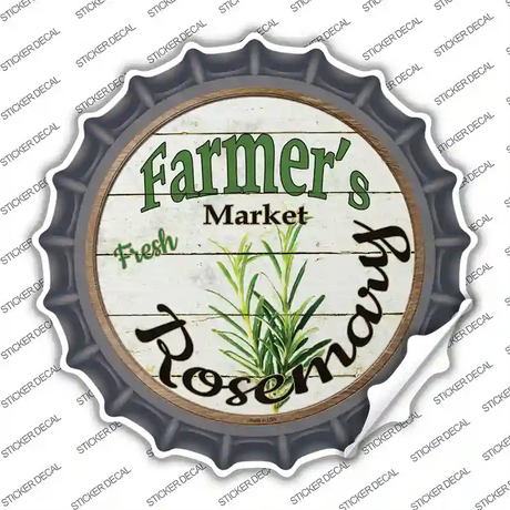 Farmers Market Rosemary Novelty Bottle Cap Sticker Decal