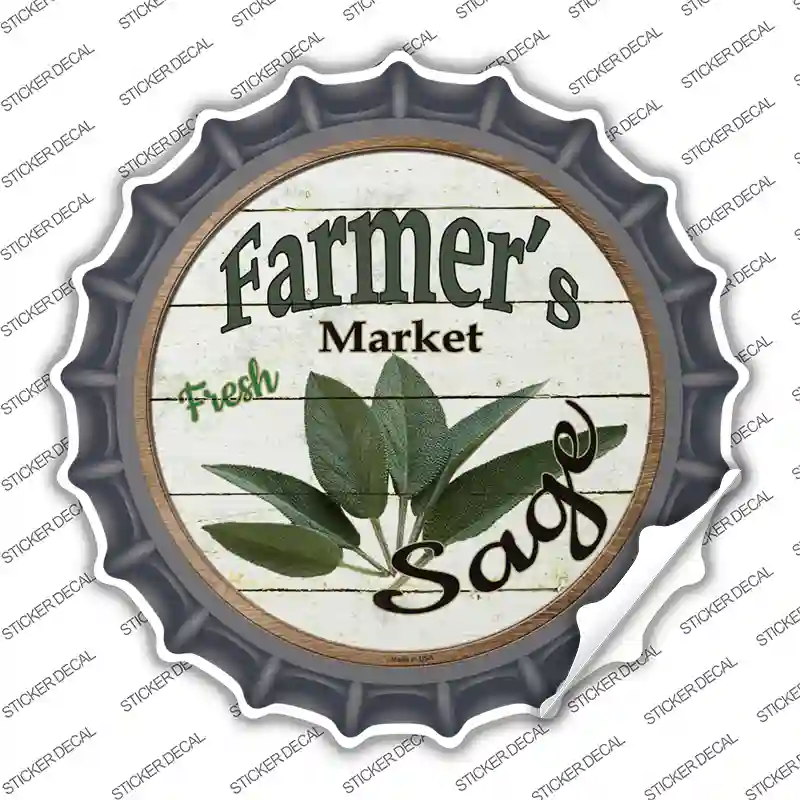 Farmers Market Sage Novelty Bottle Cap Sticker Decal