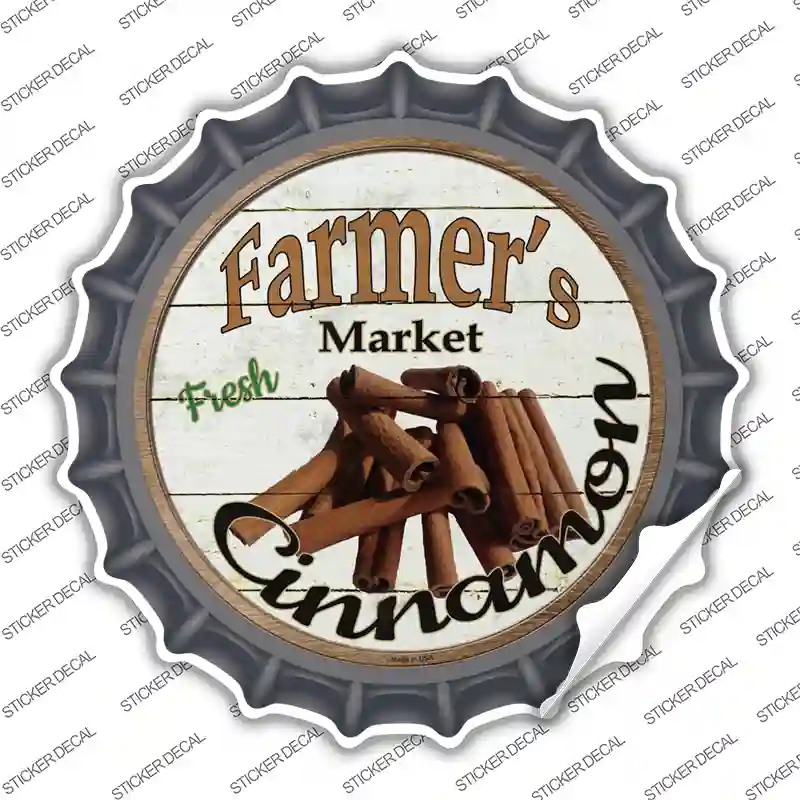Farmers Market Cinnamon Novelty Bottle Cap Sticker Decal