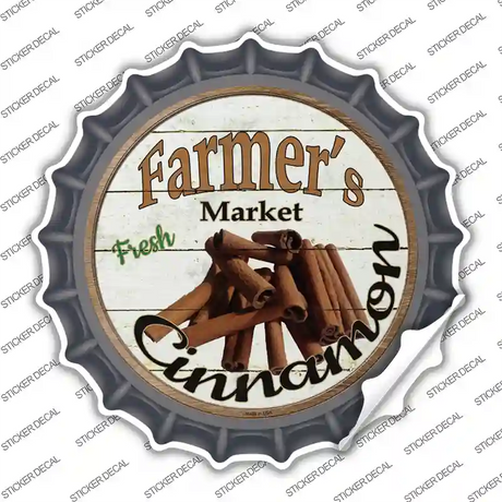 Farmers Market Cinnamon Novelty Bottle Cap Sticker Decal