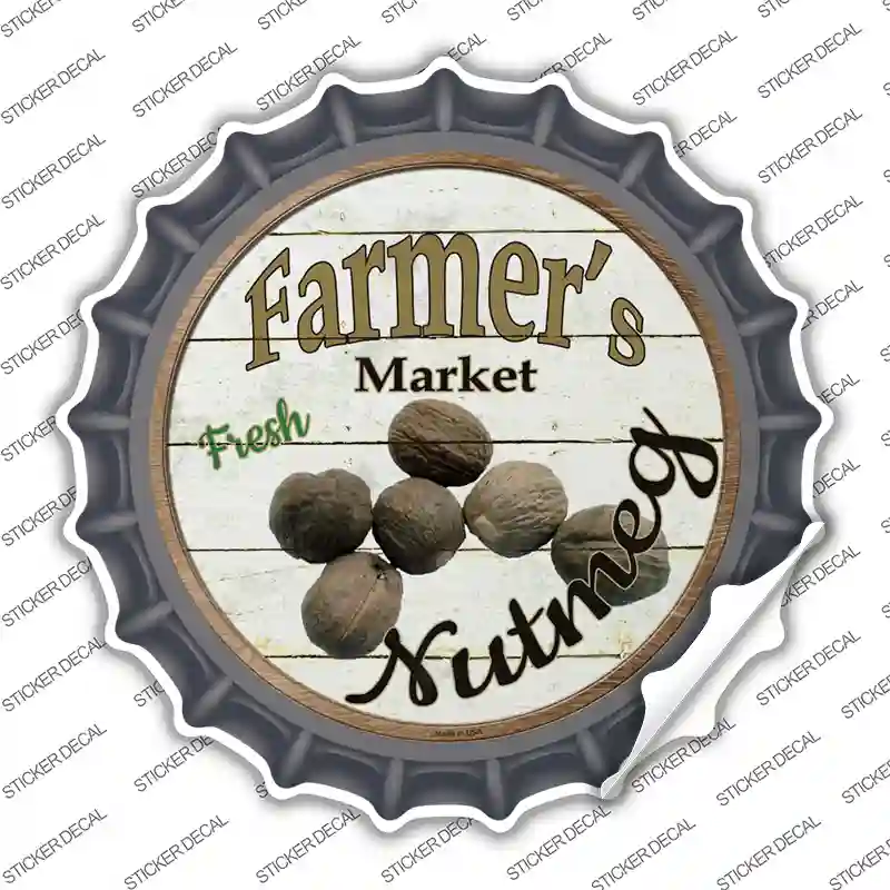 Farmers Market Nutmeg Novelty Bottle Cap Sticker Decal