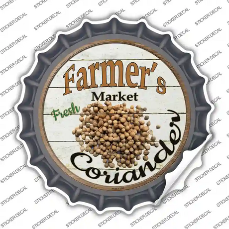 Farmers Market Coriander Novelty Bottle Cap Sticker Decal