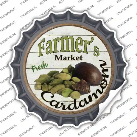 Farmers Market Cardamon Novelty Bottle Cap Sticker Decal
