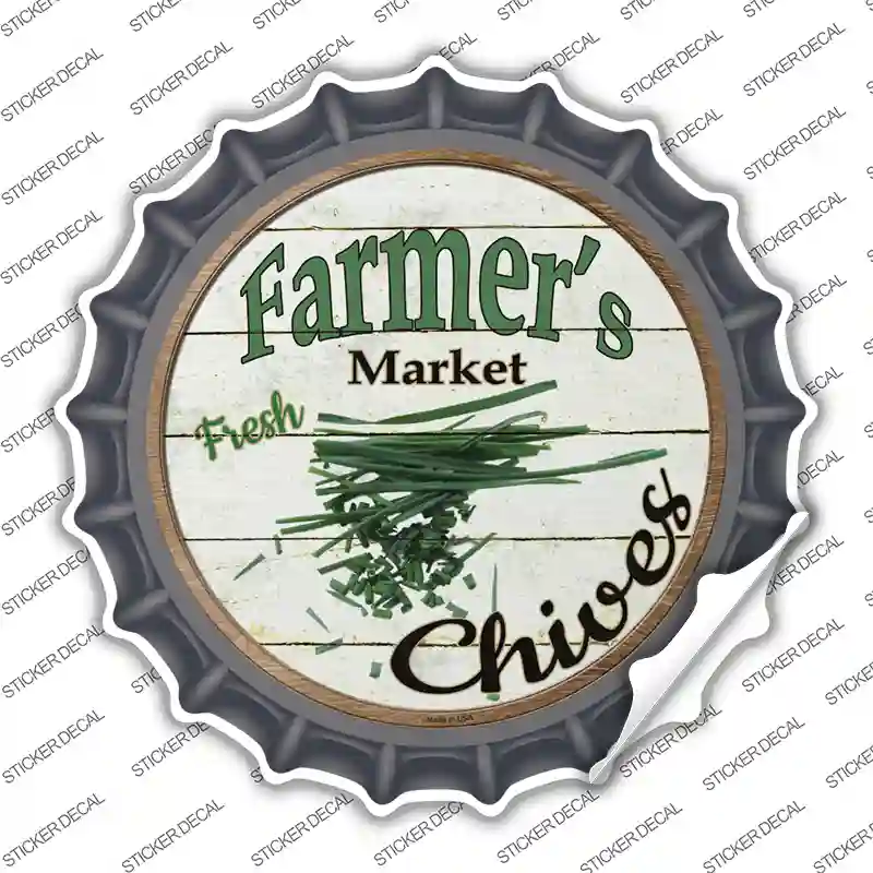Farmers Market Chives Novelty Bottle Cap Sticker Decal