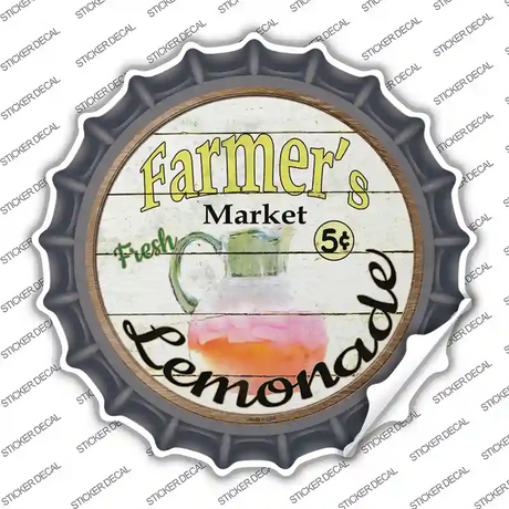 Farmers Market Lemonade Novelty Bottle Cap Sticker Decal