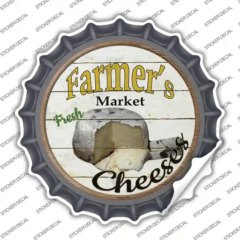 Farmers Market Cheeses Novelty Bottle Cap Sticker Decal