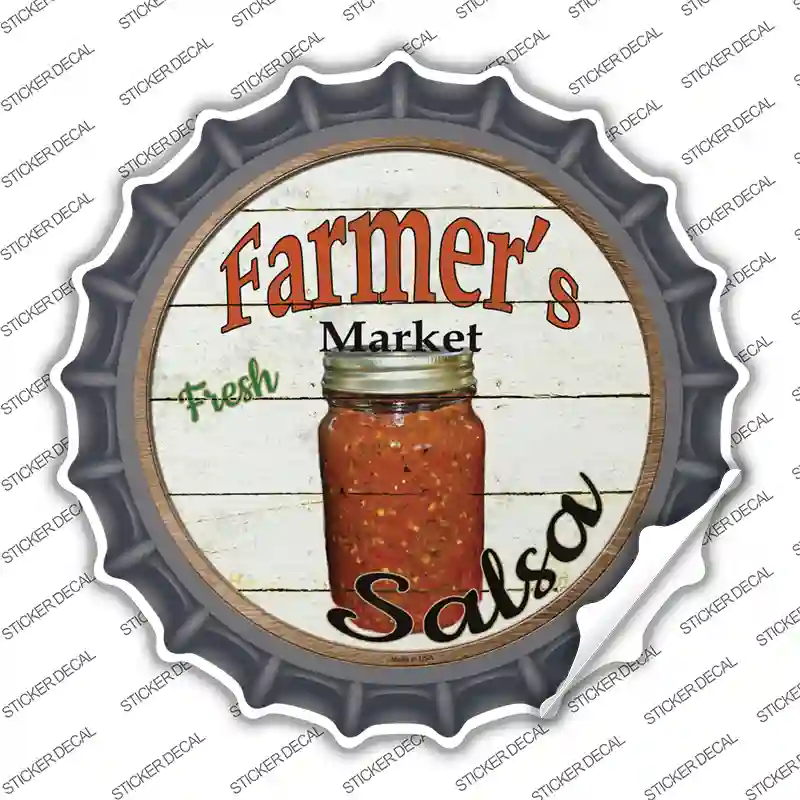 Farmers Market Salsa Novelty Bottle Cap Sticker Decal